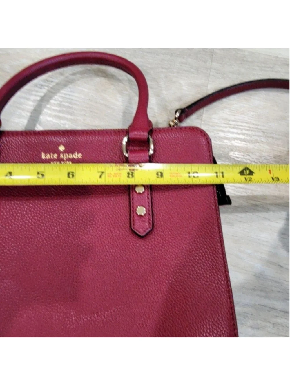 Kate Spade Satchel Bag Womens Medium Burgundy Leather Mulberry Street Crossbody